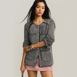 NEW Sizes S, M Womens Patch-Pocket Marled Cardigan Sweater, By Anthropologie